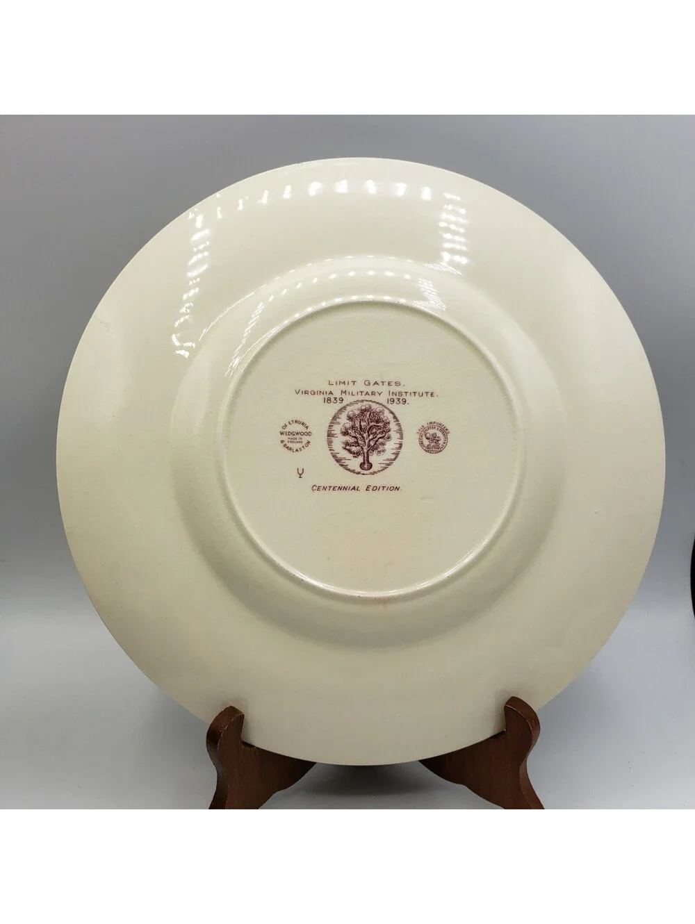 Vintage Wedgwood Virginia Military Inst. Plate Limit Gates 1939 Centennial Ed.